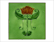 Tube Lining Tiles with Floral Design