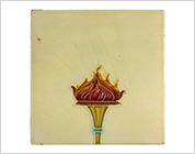 Tube Lining Tiles with Design of Torch