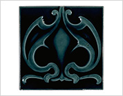 Tube Lining Tiles with Floral Design