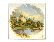 Transfer Printed Tile Design of Water Scene