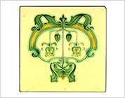 Tube Lining Tiles with Floral Design