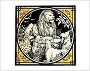 Block-Printed Tile with Design of Aesop's Fables