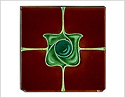 Tube Lining Tiles with Floral Design