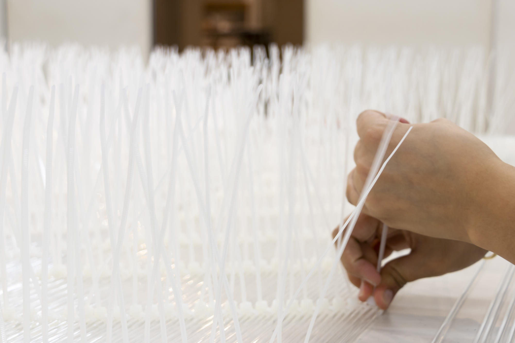 Weaving process of Acrylic rods for Canberra Pavilion(tentative), Australia