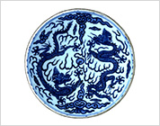 染付陶板（双龍）