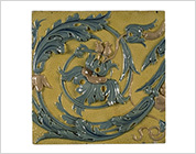 草花文レリーフ・タイル