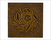 草花文レリーフ・タイル