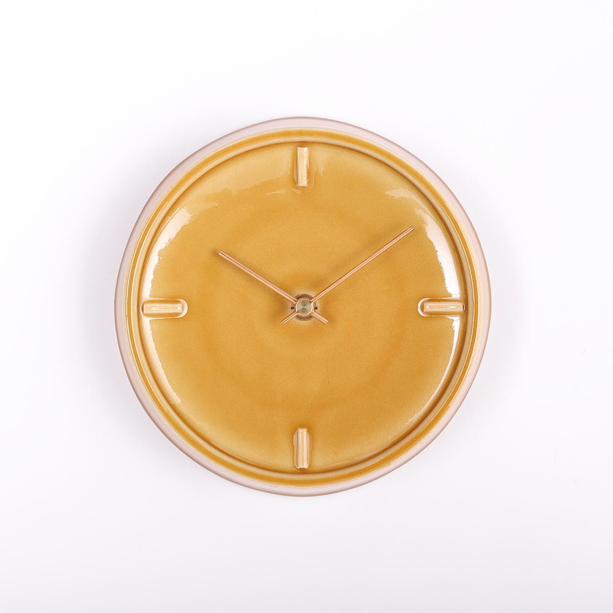 GLAZED CLOCK P-14／ペールイエロー