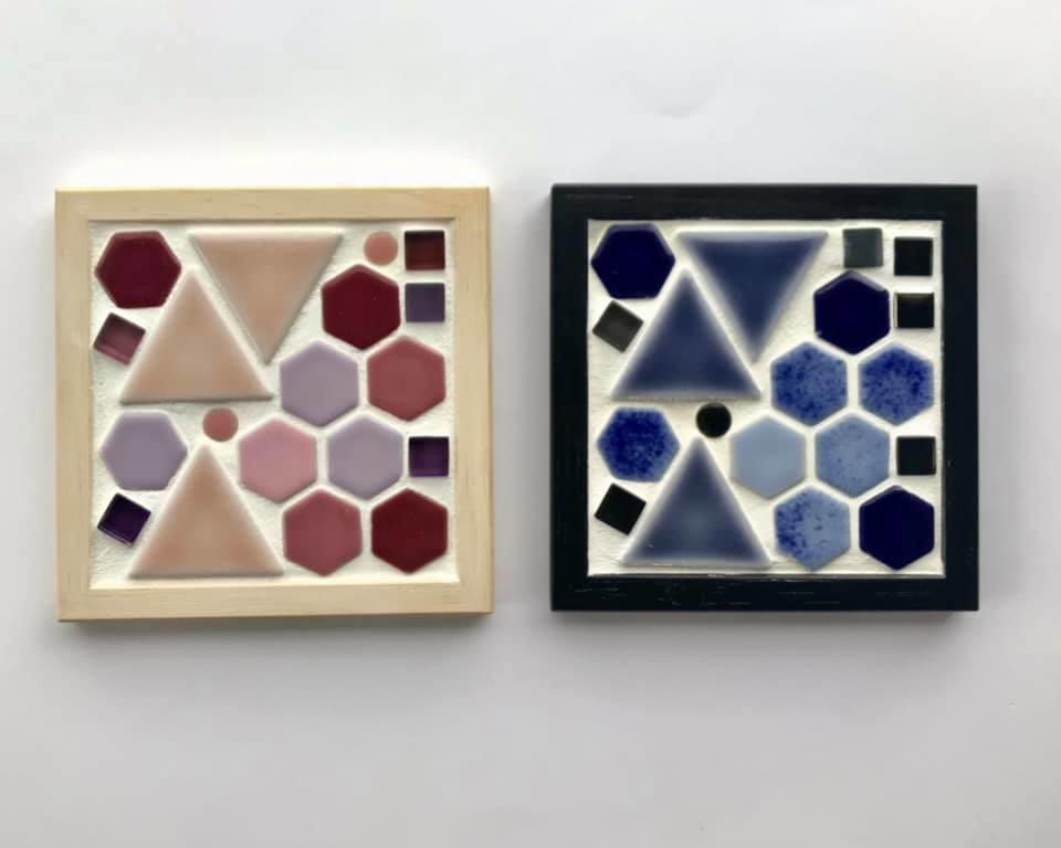 「モザイク・プレート」 作品例 サイズ（内寸）：100mm×100mm