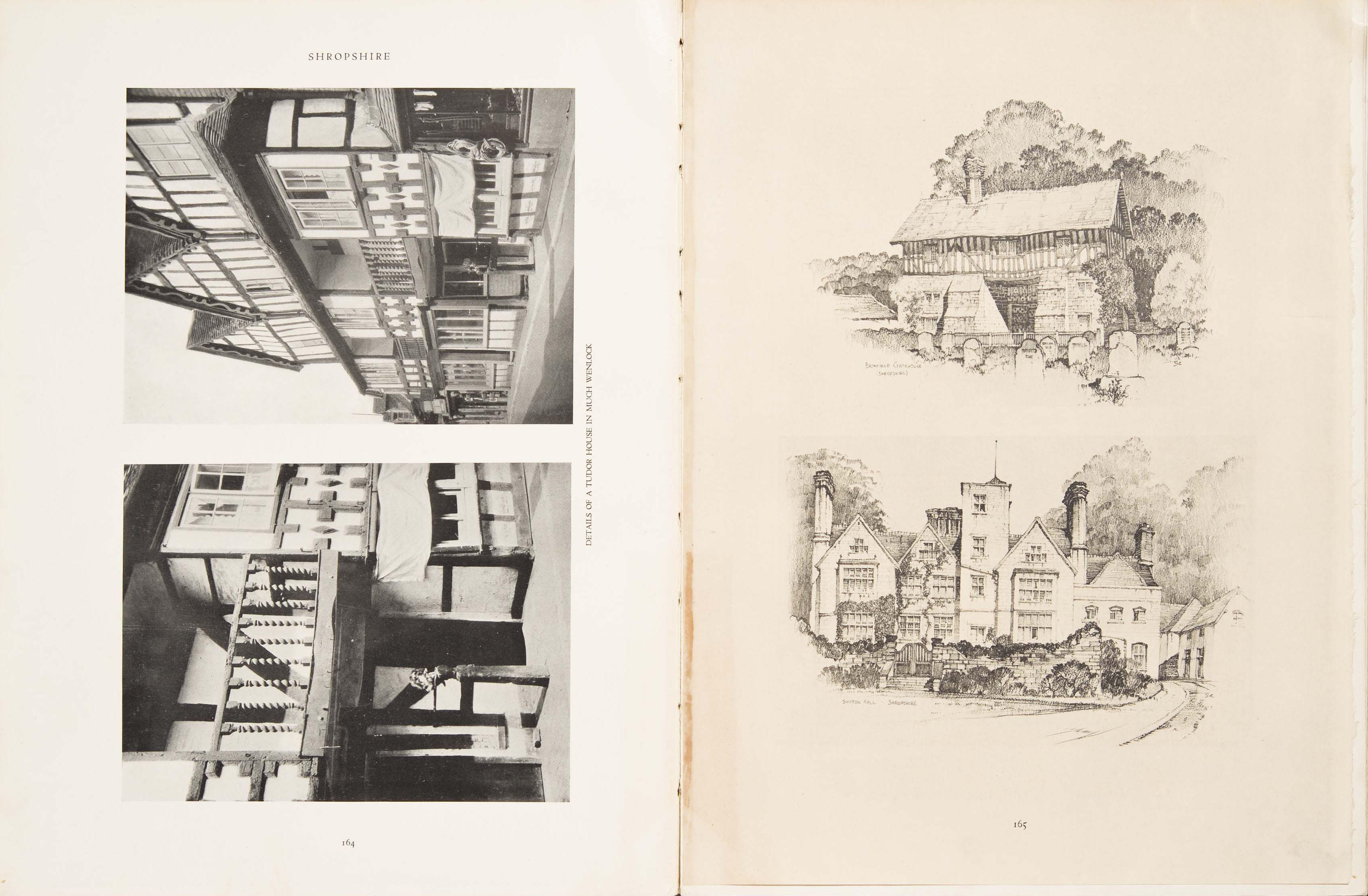 Samuel Chamberlain『TUDOR HOMES OF ENGLAND』（Architectual BookPublishing,New York, 1929）。遠藤が甚吉邸を建てる際に参考にした実物。