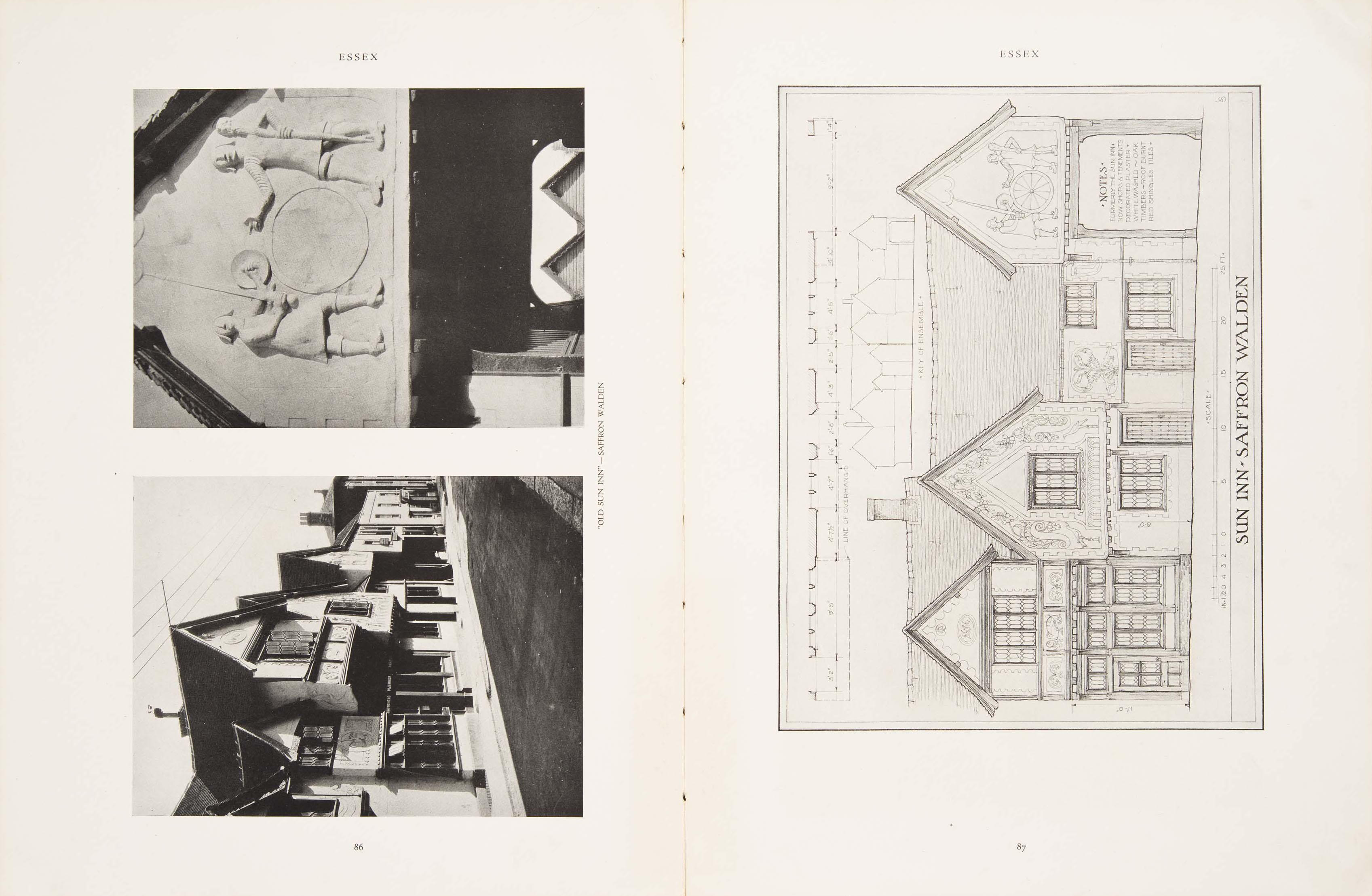Samuel Chamberlain『TUDOR HOMES OF ENGLAND』（Architectual BookPublishing,New York, 1929）。遠藤が甚吉邸を建てる際に参考にした実物。