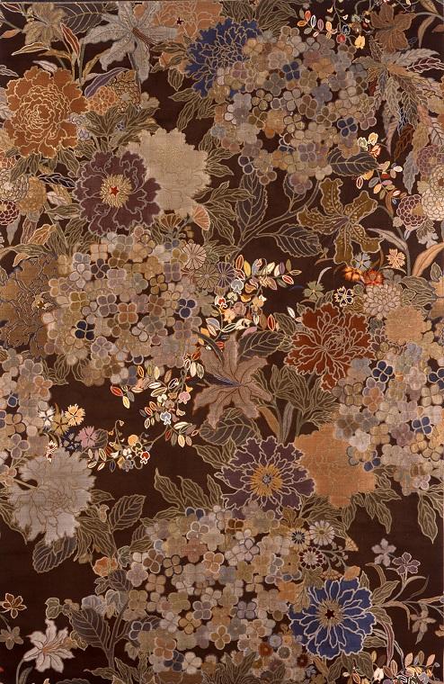 紋織窓掛図案「百花」 