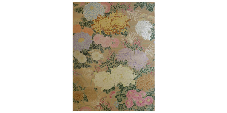 牡丹之間（婦人室） 紋織緞帳「秋草紋様菊花之図」