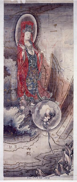 綴織額織下絵「悲母観音」 明治28（1895）年頃 原画：狩野芳崖 （図案：東翠石）