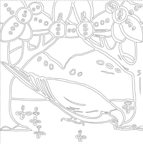 タイルぬりえ 和製マジョリカタイル（草木と鳥）