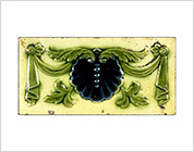 Border Tiles with Floral Design Pressed in Relief