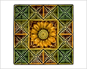 Relief Tile with Floral Design