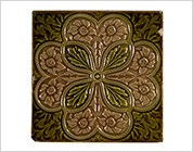 Relief Tile with Floral Design