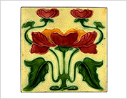 Relief Tile with Floral Design