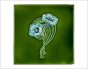 Relief Tile with Floral Design
