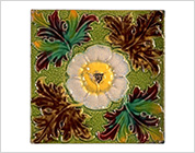 Tiles with Floral Design Pressed in Relief