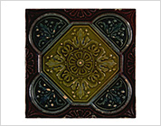 Relief Tile with Floral Design