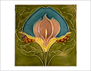 Relief Tile with Floral Design