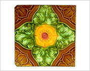 Tiles with Floral Design Pressed in Relief