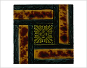 Tiles with Floral Design Pressed in Relief