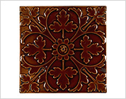 Tiles with Floral Design Pressed in Relief