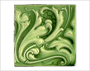 Tiles with Floral Design Pressed in Relief