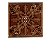 Relief Tile with Floral Design
