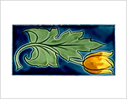 Tube Lining Border Tile with Design of Tulip