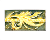 Border Tiles with Floral Design Pressed in Relief