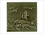 Relief Tile with Design of Birds and Sea Creatures