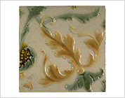 Tiles with Floral Design Pressed in Relief