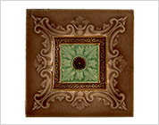 Relief Tile with Floral Design
