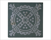 Encaustic Tile with Floral Design