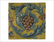 Tiles with Floral Design Pressed in Relief