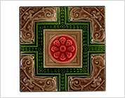Tiles with Floral Design Pressed in Relief