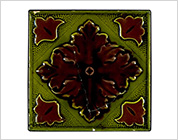 Tiles with Floral Design Pressed in Relief